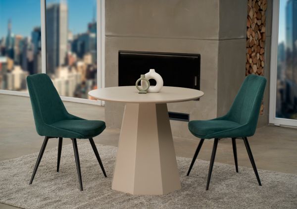 Стол круглый полиуретановый МДФ TМ-200-1 теплый песок - фото 2