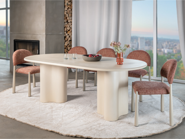 Стіл МДФ з матовим мікроцементним покриттям Кліо TM-220 бетон