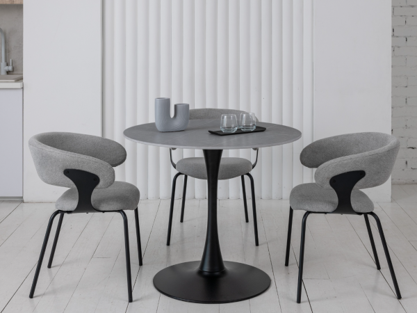 Стол обеденный T-325 айс грей + черный - фото 2