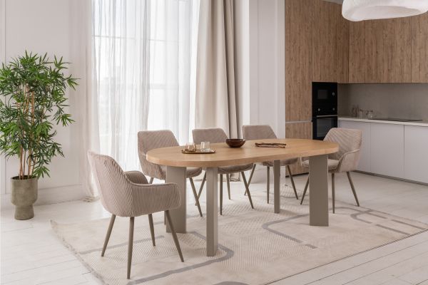 Стол шпонированное МДФ Никколо TМ-236 ясень + тёплый песок - фото 2