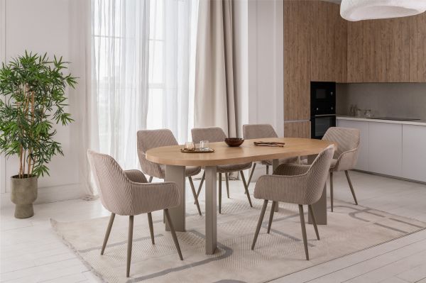 Стол шпонированное МДФ Никколо TМ-236 ясень + тёплый песок - фото 3