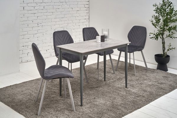 Стілець N-54 темно-сірий велюр + сірий