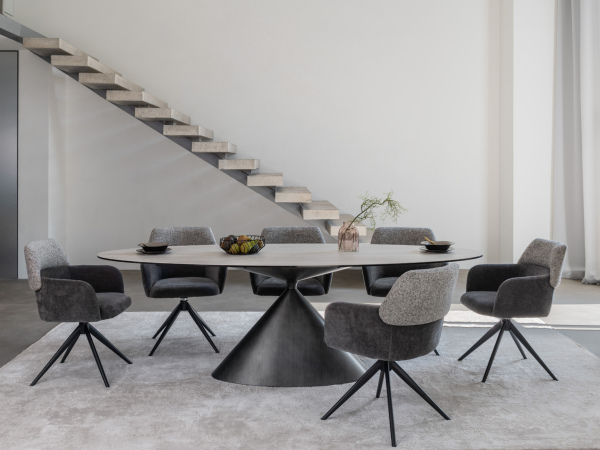 Стул поворотный R-165 пепельный + чёрный