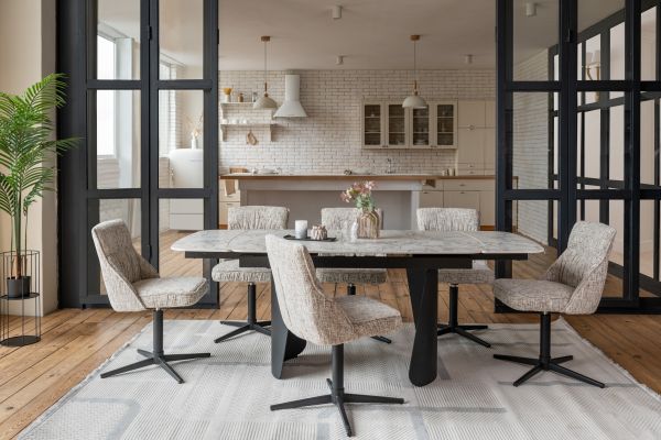 Стул поворотный R-170 серебряный + чёрный - фото 3