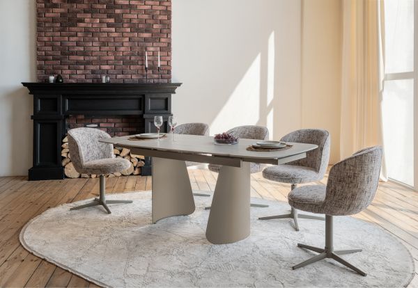 Стілець поворотний R-175 карамельний + капучино