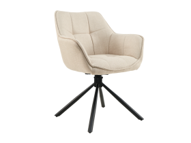 Стілець поворотний R-69 айворі + чорний