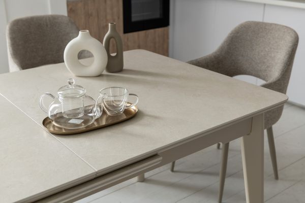 Керамический стол TM-125 крема саббия + капучино