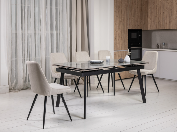 Керамический стол TM-98 бьянко карарра грей + черный - фото 2