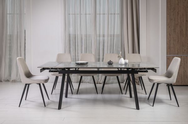 Керамический стол TM-98 бьянко карарра грей + черный - фото 4