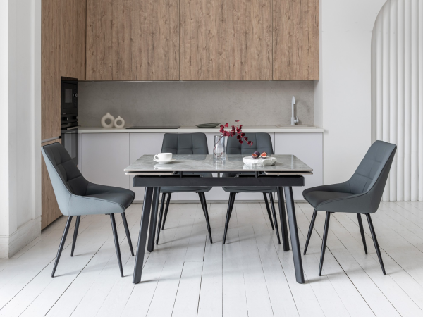 Керамический стол TM-98-1 бьянко карарра грей + черный - фото 2