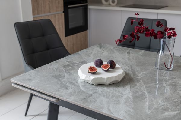 Керамический стол TM-98-1 бьянко карарра грей + черный - фото 3