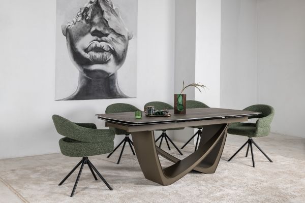 Керамічний стіл Беатріче TML-994 неро зебрано + коричневий - фото 2