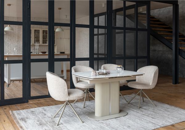 Керамічний стіл Комо TML-1306 статуаріо анго + бежевий