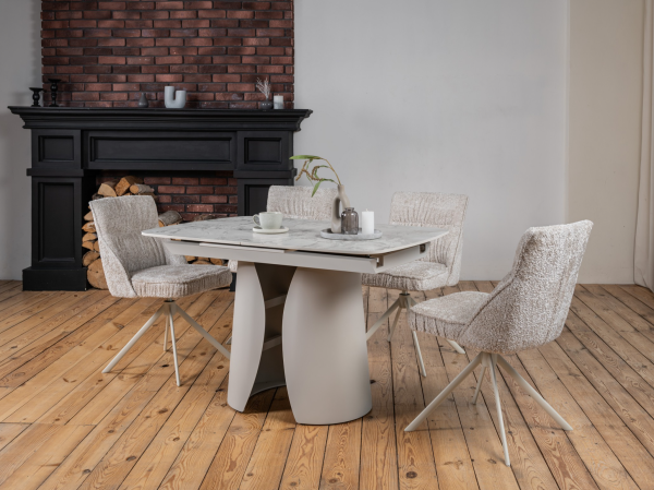 Керамический стол Лунарио TML-1322 клауди грей + айвори