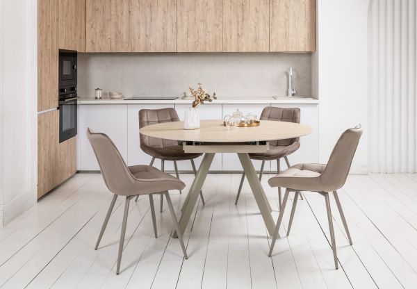 Керамический стол Сиена TML-1240 римский травертин + бежевый