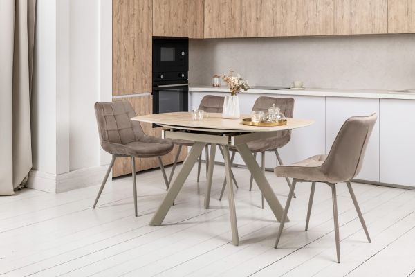 Керамический стол Сиена TML-1240 римский травертин + бежевый - фото 2