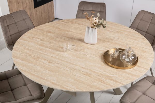 Керамический стол Сиена TML-1240 римский травертин + бежевый - фото 4