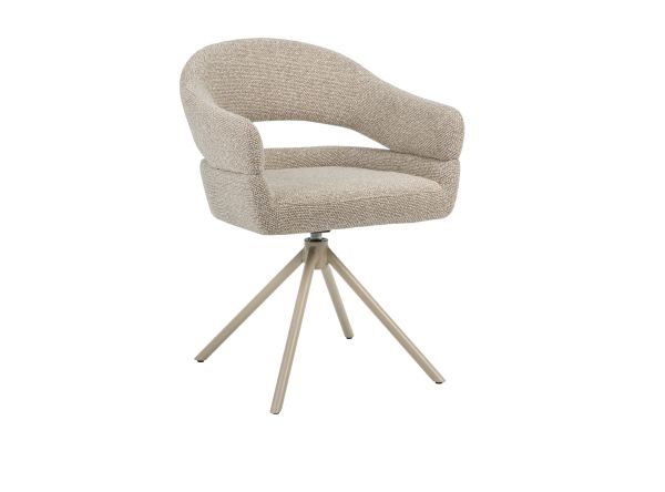 Стул поворотный R-180 бежевый лён + капучино