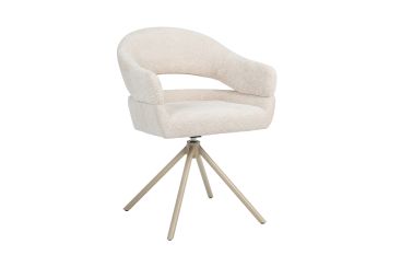 Стілець поворотний R-180 молочна хмара + капучино