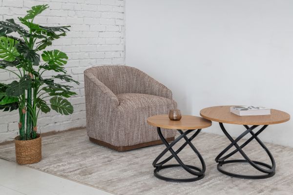 Комплект журнальных столов CT-55 Ливио дуб + чёрный