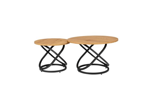 Комплект журнальных столов CT-55 Ливио дуб + чёрный - фото 2