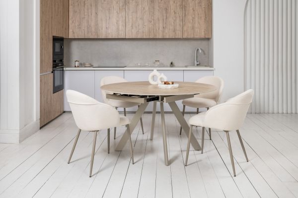 Керамический стол Сиена TML-1240 римский травертин + бежевый - фото 5