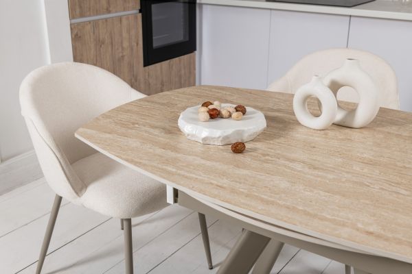 Керамический стол Сиена TML-1240 римский травертин + бежевый - фото 7