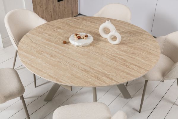 Керамический стол Сиена TML-1240 римский травертин + бежевый - фото 8