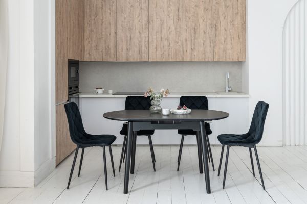 Керамічний стіл TM-85 чорний онікс + чорний