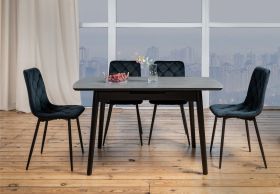 Керамічний стіл TM-87 гріджіо латте + чорний