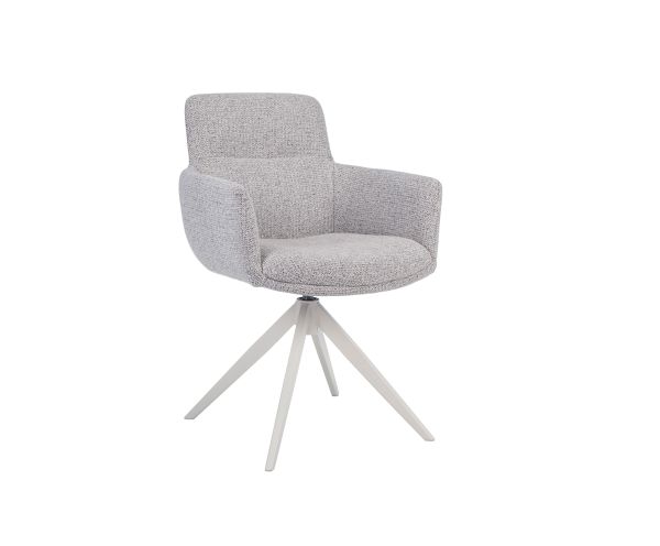 Стілець поворотний R-185 сивий + білий - фото 2