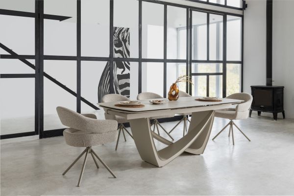 Керамический стол Беатриче TML-994 грей травертин + бежевый - фото 2