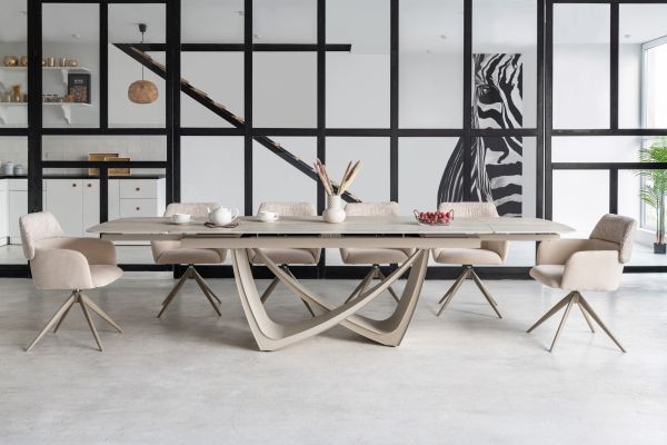 Керамический стол Беатриче TML-994 грей травертин + бежевый - фото 3