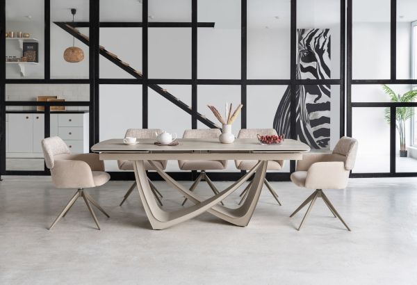 Керамический стол Беатриче TML-994 грей травертин + бежевый - фото 4