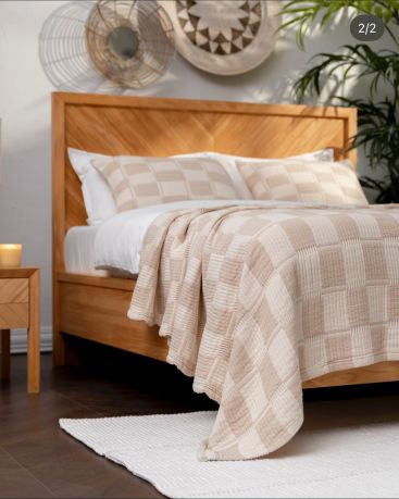 Покривало Blenda Lappartement 240х260 Бежевий.Оливковий