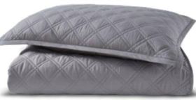 Покривало SAREV Bergamo 240×260 з 2 наволочками,сіре,бавовняне