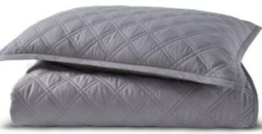 Покривало SAREV Bergamo 240×260 з 2 наволочками,сіре,бавовняне