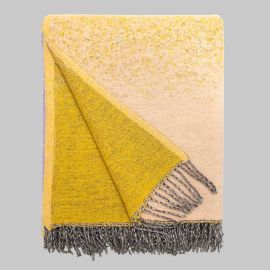 Жовтий плед Sarev,100% вовна