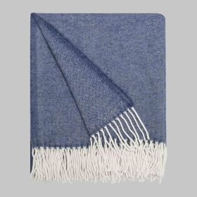 Синій плед Sarev 100% вовна,130×170 см