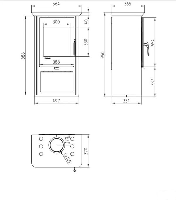 Піч-камін Thorma Odense Serpentino - фото 2