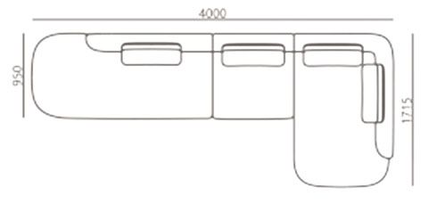 Диван S-0062A 400х171,5х84,5 Правий шезлонг Сірий Stella - фото 2