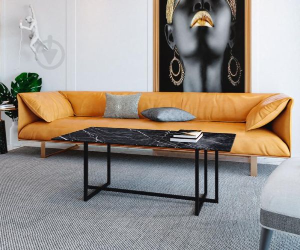 Журнальный стол Дуэро 120х60х45 Namibia black (9 mm) Rodos - фото 2