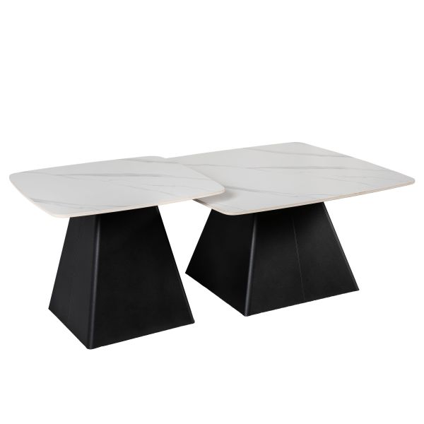 Журнальные столики CT-6051 80*80*48 см, 60*60*42 см Белоснежный мат Hestia - фото 4