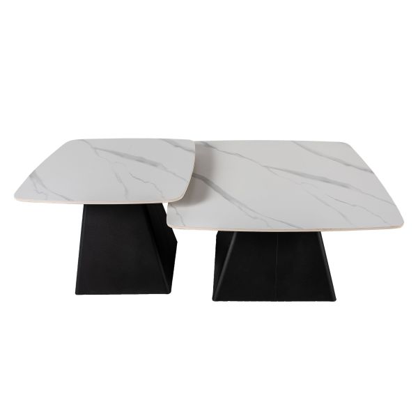 Журнальные столики CT-6051 80*80*48 см, 60*60*42 см Белоснежный мат Hestia - фото 2