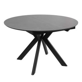 Стіл ASTRA 120(160)*120*75 Армані сірий+пісочний чорний, матове покр.(CN007) к-кт(1-2)