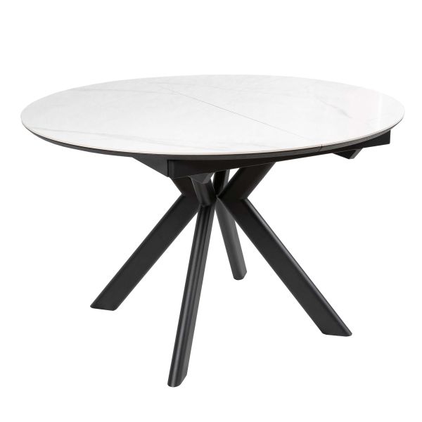 Стол ASTRA 120(160)*120*75 Снежный камень+черный песок, глянцевый покр.(CN003) к-кт(1-2) - фото 11