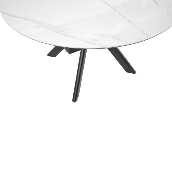 Стол ASTRA 120(160)*120*75 Снежный камень+черный песок, глянцевый покр.(CN003) к-кт(1-2) - фото 10