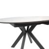 Стол ASTRA 120(160)*120*75 Снежный камень+черный песок, глянцевый покр.(CN003) к-кт(1-2) - фото 3