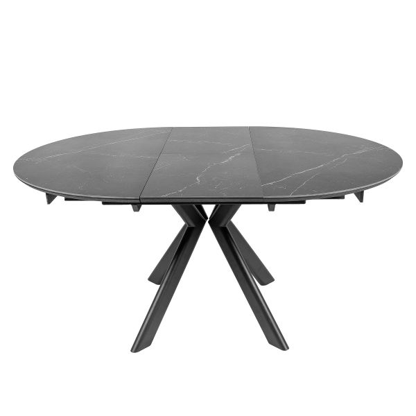 Стол ASTRA 120(160)*120*75 Черный+песочно черный, матовое укр.(CN010) к-кт(1-2)