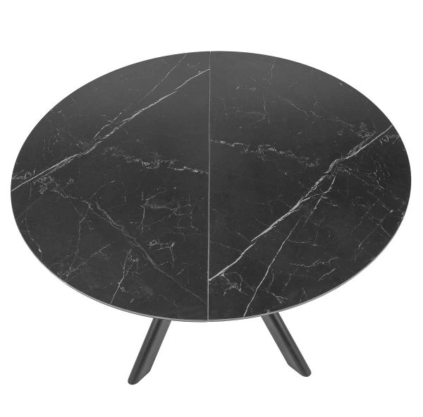 Стол ASTRA 120(160)*120*75 Черный+песочно черный, матовое укр.(CN010) к-кт(1-2) - фото 2